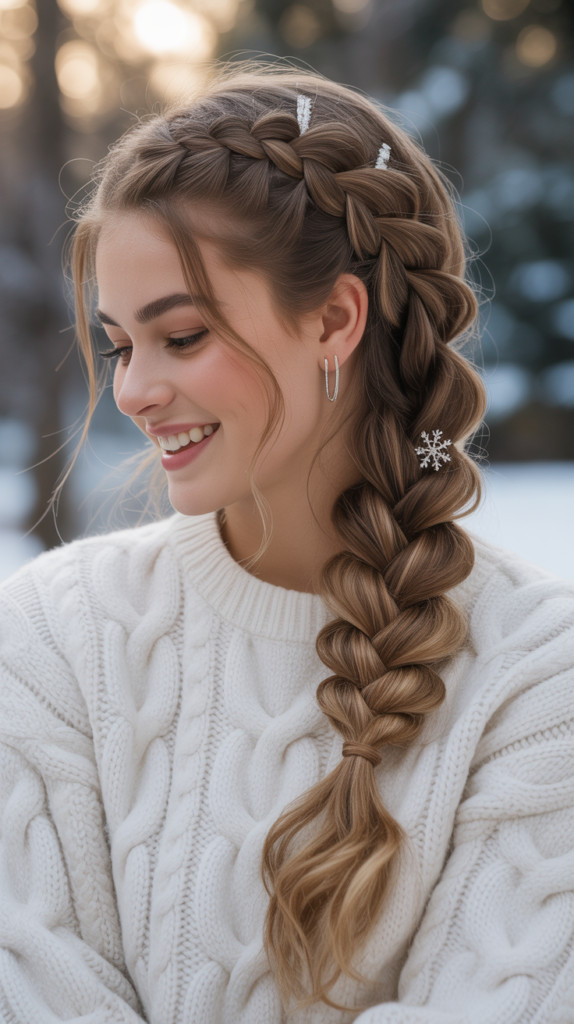 High Ponytail Winter Hair Braid