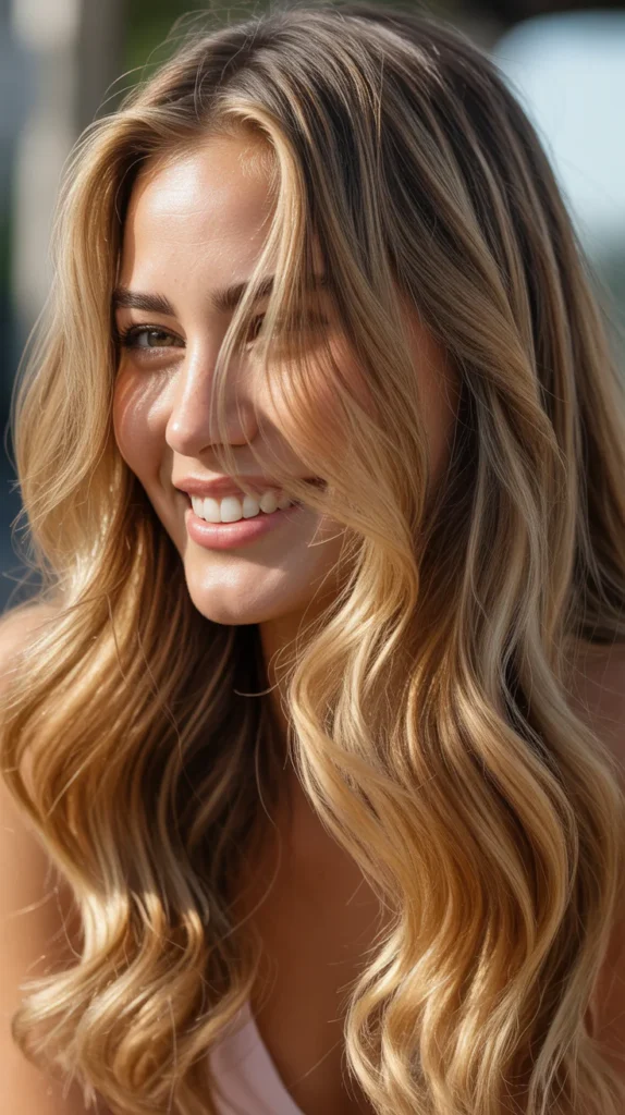 Darker Blonde with Caramel Highlights