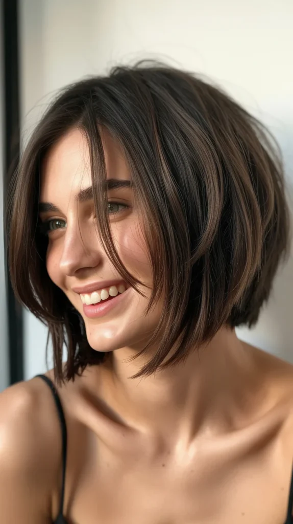Side-Parted Choppy Bob