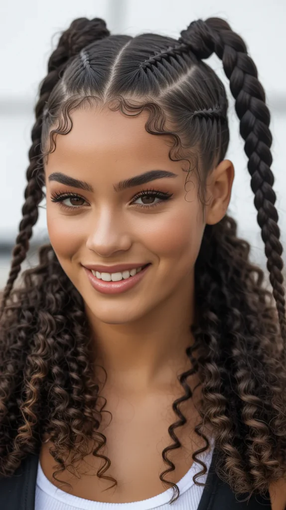 Double Braided Ponytails