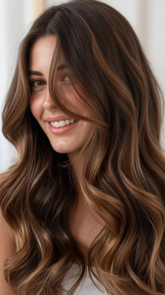 Glossy Chocolate Brown Balayage