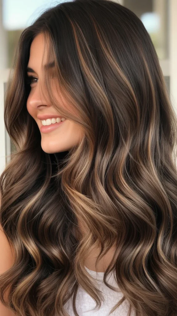  Wavy Chocolate Brown Balayage