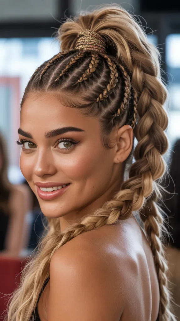  Long Layers with Curtain Bangs