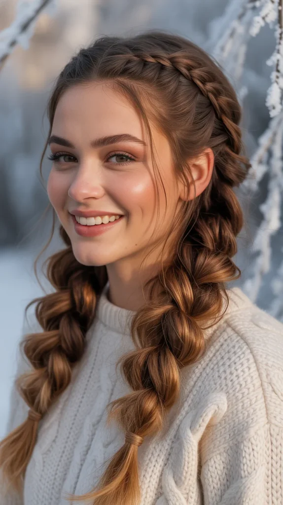 Half-Up Winter Hair Braid
