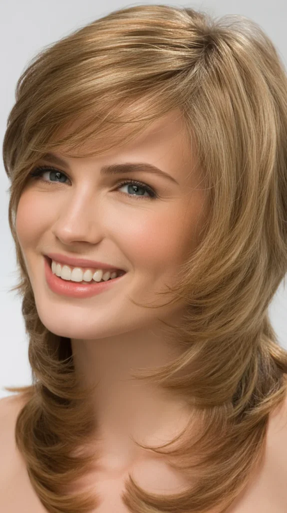 Feathered Side-Swept Hair