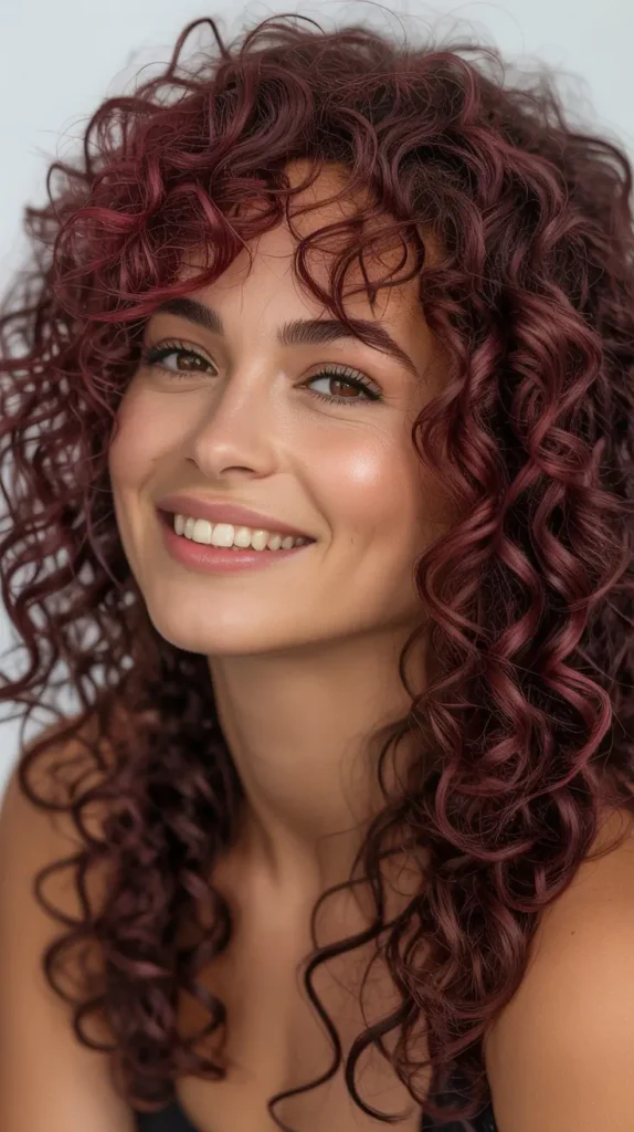 Burgundy on Curly Hair
