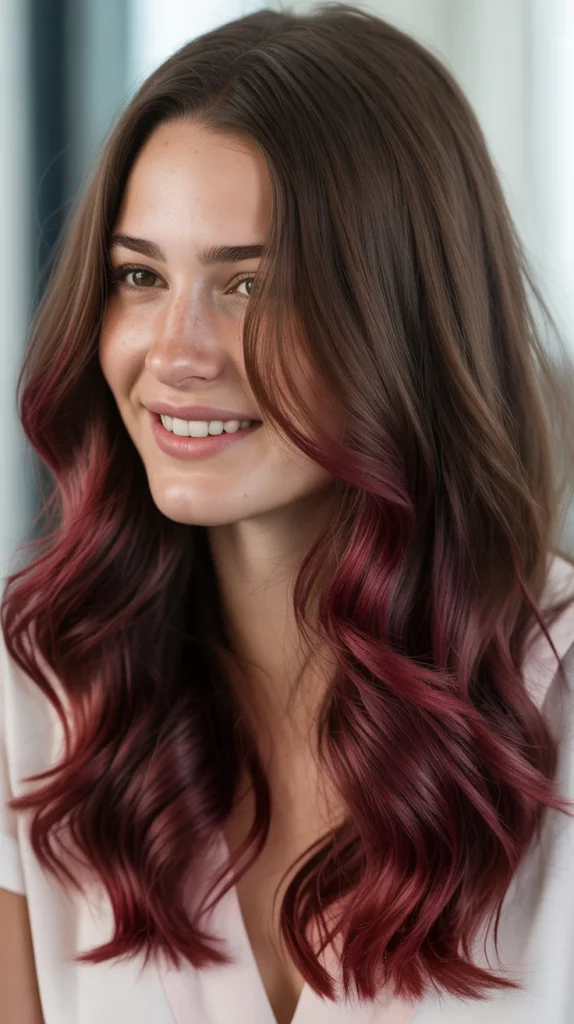 Burgundy Dip Dye Ends