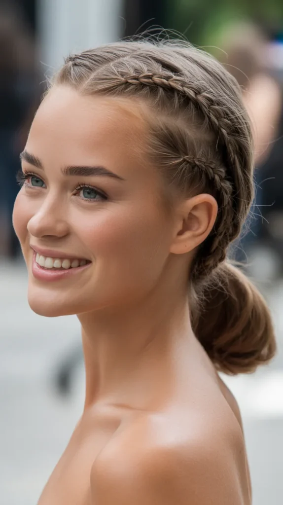 Dutch Braids into Low Ponytail