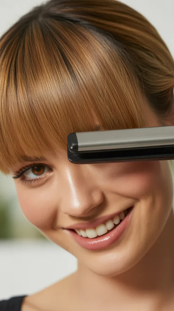 Using A Flat Iron For Sleek Look