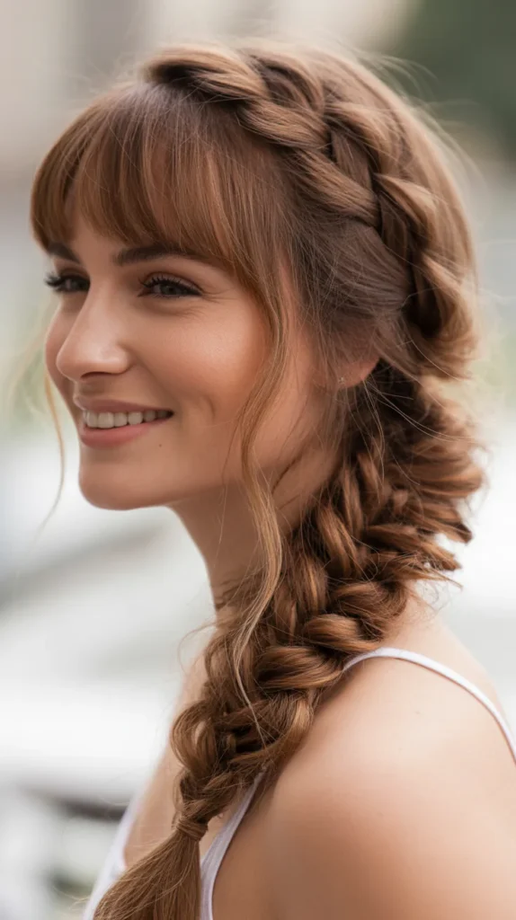 Fishtail Braid with Bangs