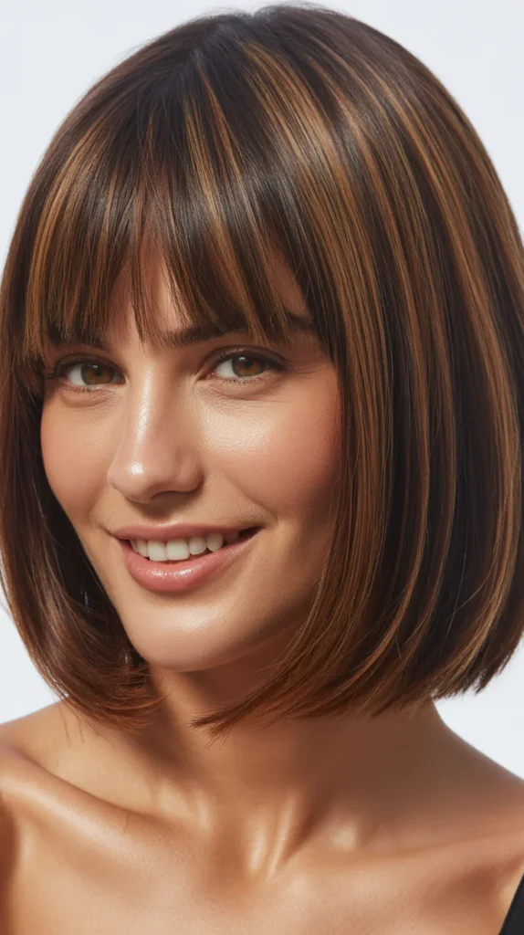 Shoulder-Length Bob with Bangs