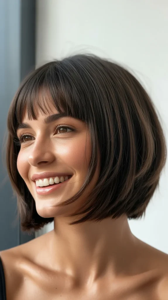 Stacked Bob with Bangs