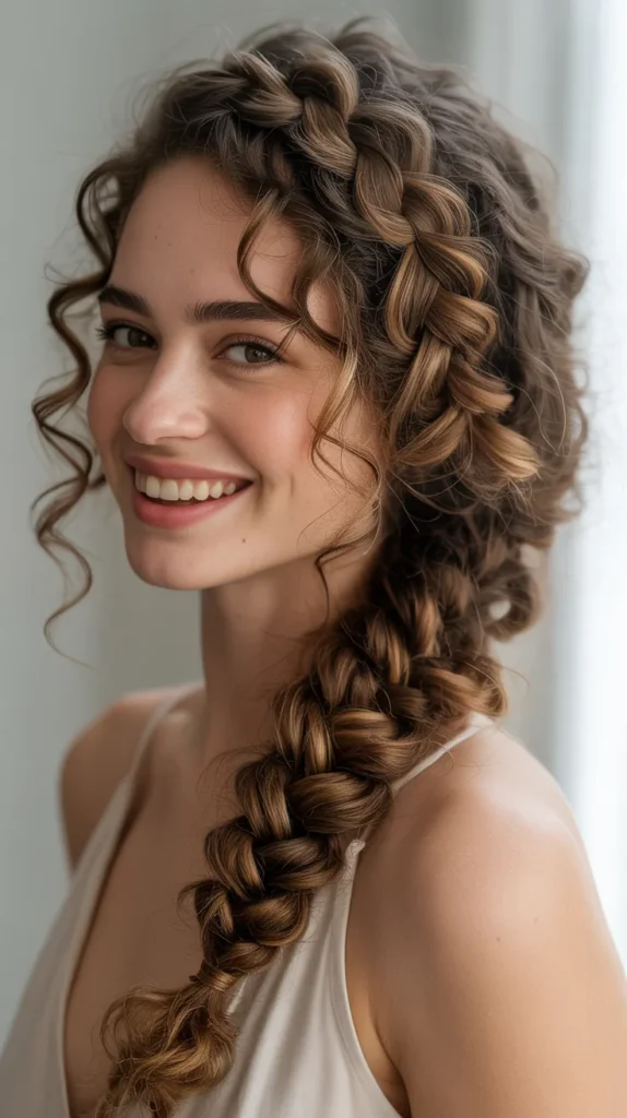 Fishtail Braid Hairstyles Curly Wig