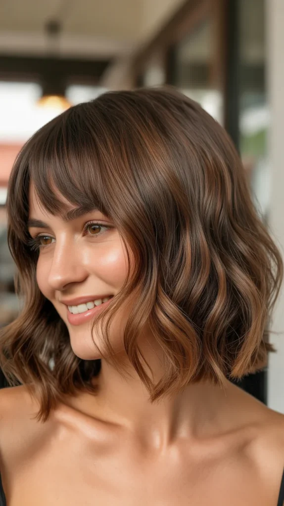 Wavy Bob with Bangs