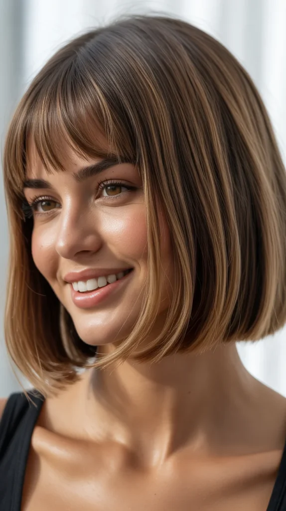Bob with Curtain Bangs