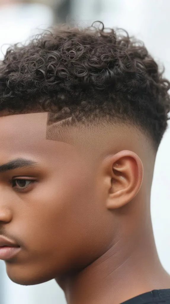 Short Curly Mohawk Fade