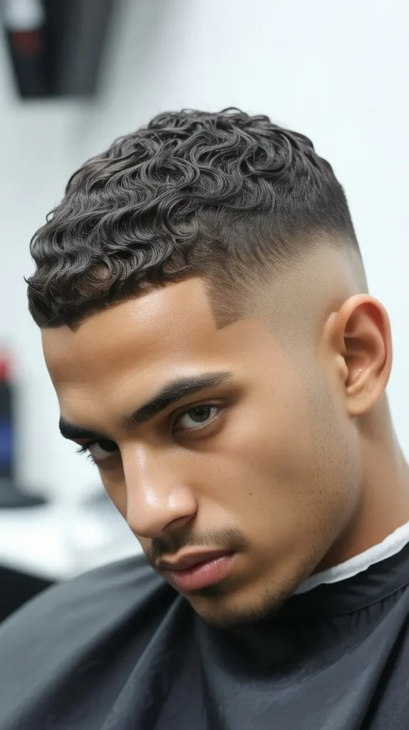Mens Haircuts Short Hair Curly: The Wavy Crew Cut