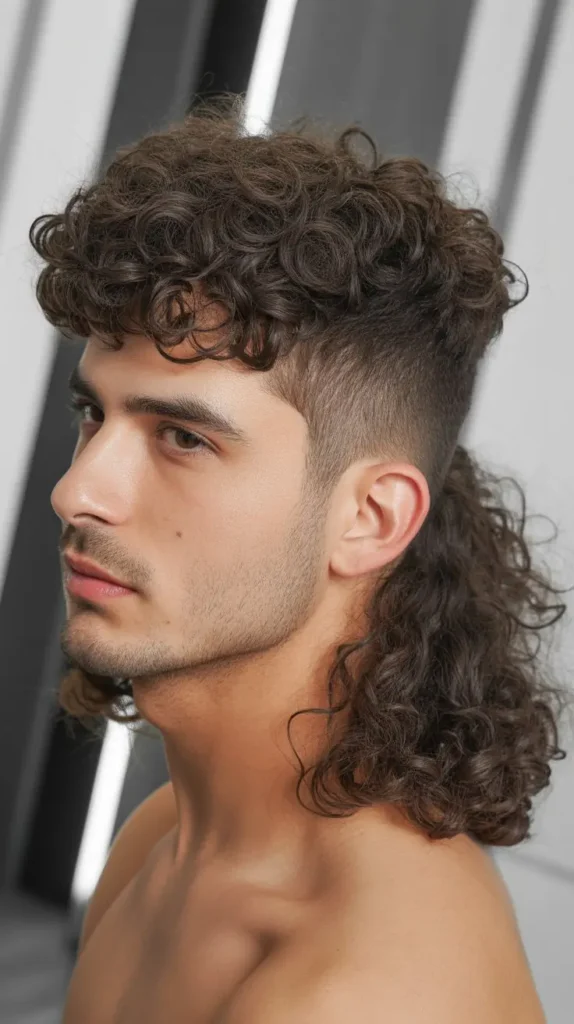 Mullet Hairstyle Men Short Haircuts Curly: The Modern Curly Mullet