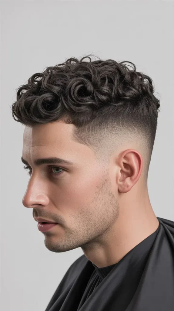 Short Curly Haircuts for Men Curls: The Defined Curls Fade