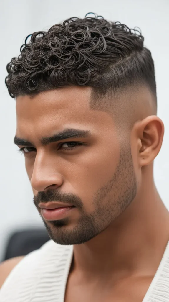 Short Haircuts for Curly Hair Men: The Side-Parted Curls