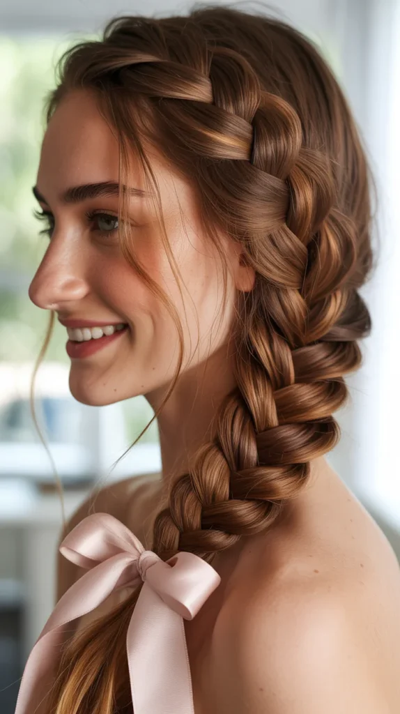  Fishtail Braid with Ribbon