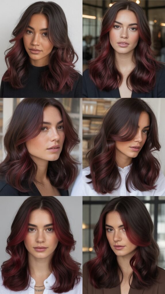 Chocolate Cherry Hair Color Ideas for Dark Hair