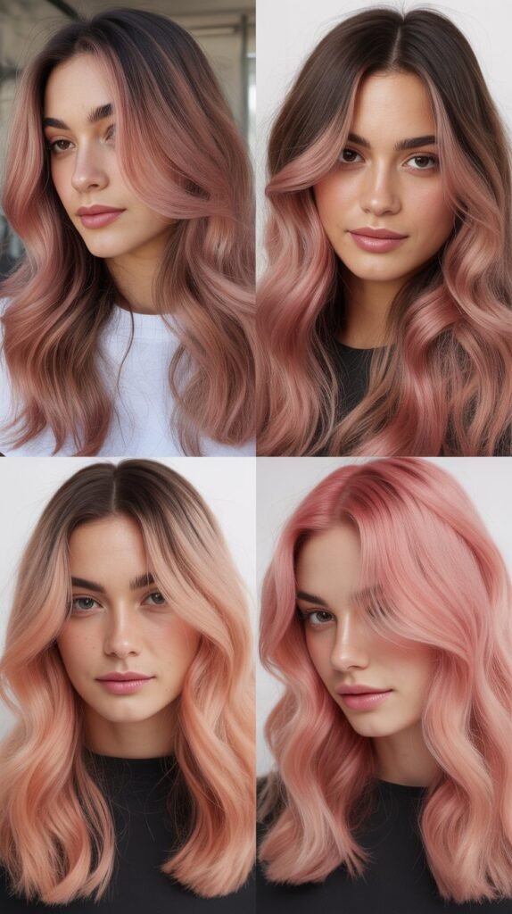 Soft Pink Hair Color Ideas for Dark Hair