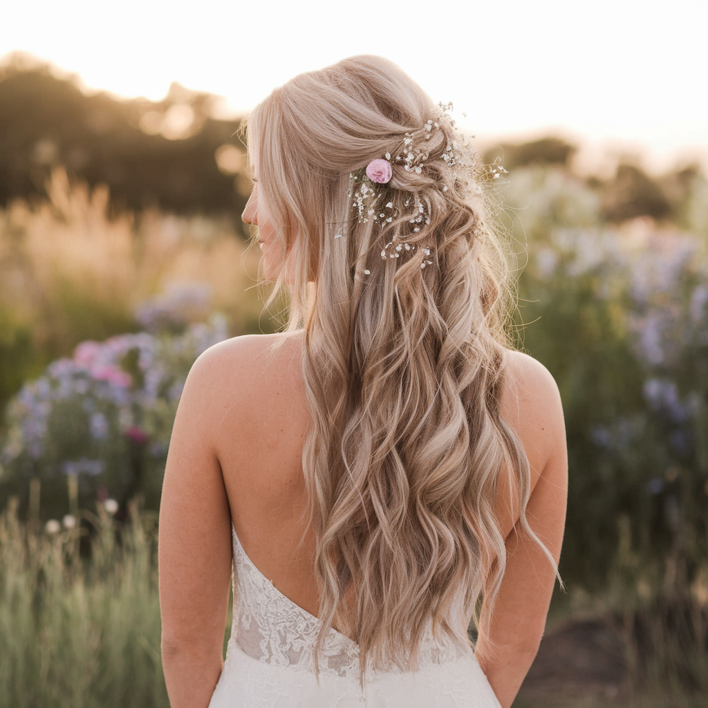 Boho Half-up Half-down Wedding Hairstyles