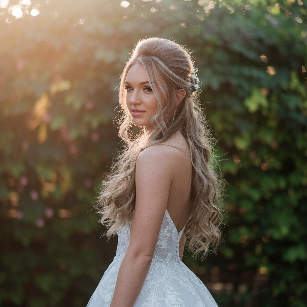 Half-up Half-down Wedding Hairstyles for Long Hair