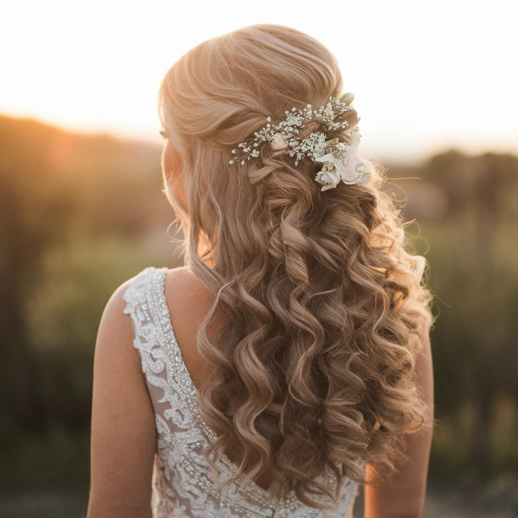 High-Volume Half-up Half-down Wedding Hairstyles