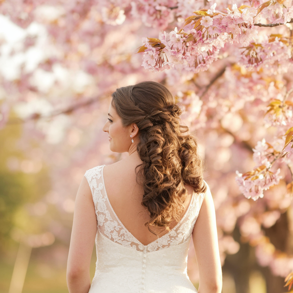 Half-up Half-down Curly Wedding Hairstyles
