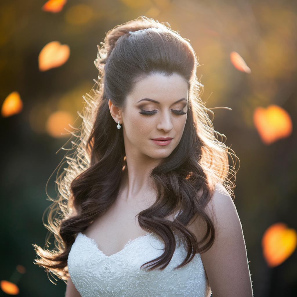 Half-up Half-down Wedding Hairstyles for Thick Hair