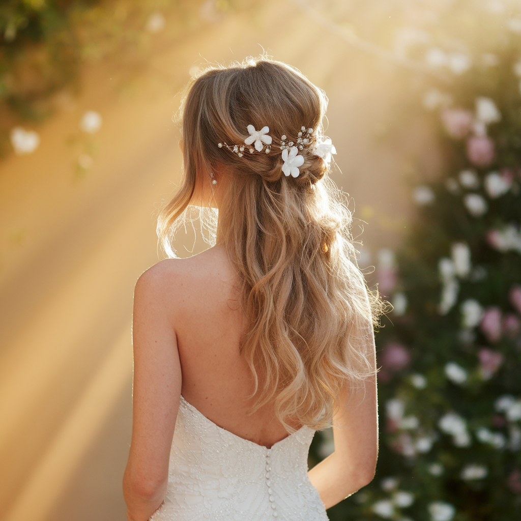 Half-up Half-down Wedding Hairstyles with Natural Hair