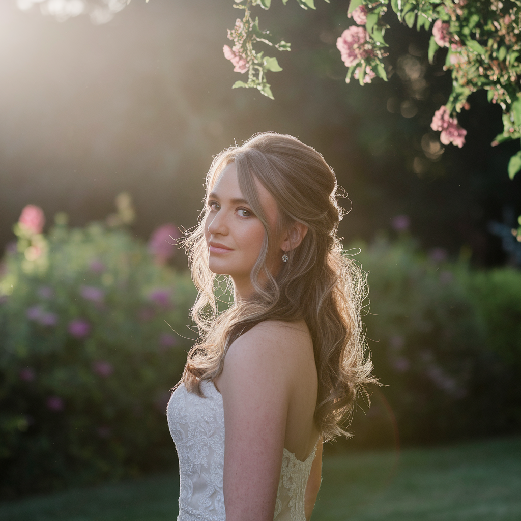 Half-up Half-down Wedding Hairstyles for Medium Hair