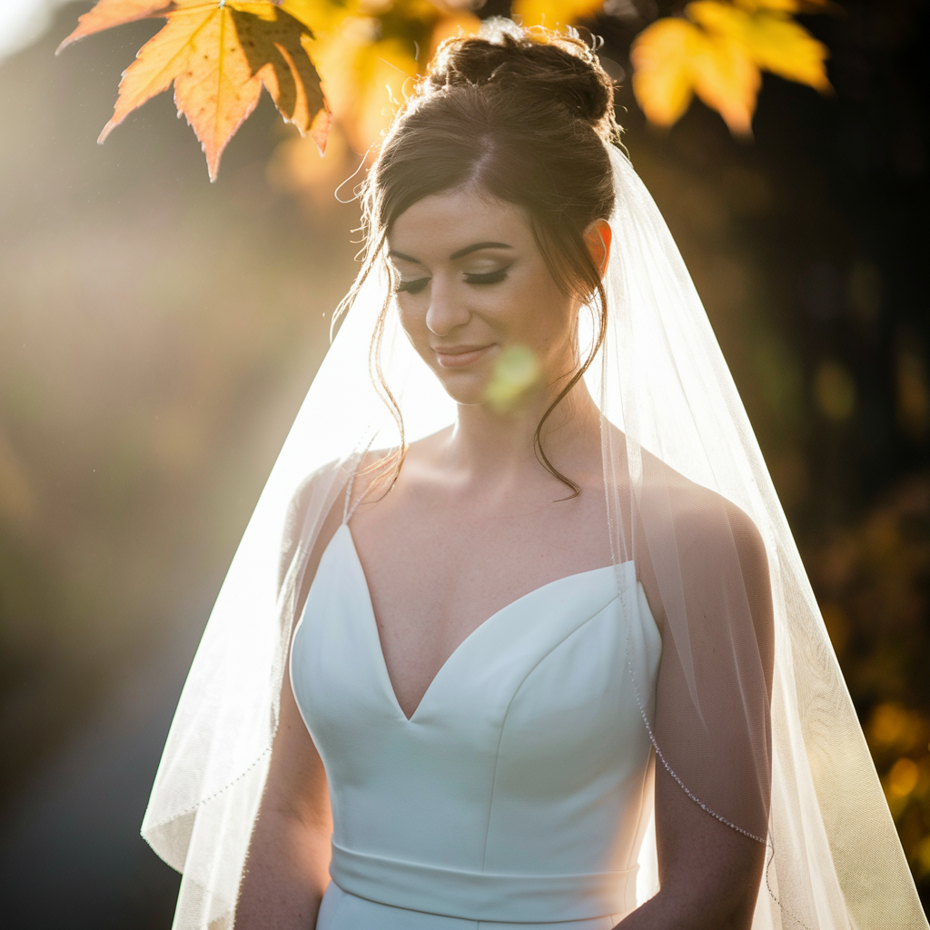 Half-up Half-down Wedding Hairstyles with Veil