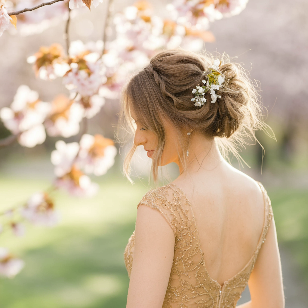 Messy Bun Half-up Half-down Wedding Hairstyles