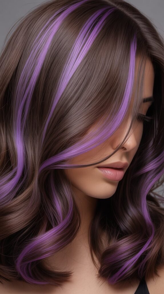  Purple Highlights for Dark Hair