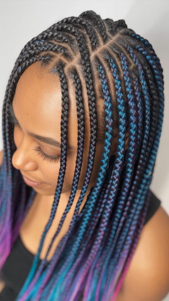  Creative Feed-In Knotless Braids with a Peekaboo Color for a Fun Surprise!
