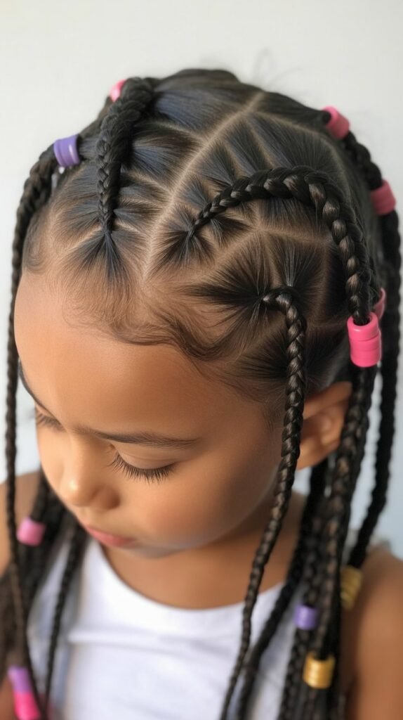 Kids' Half Feed-In, Half Knotless Braids