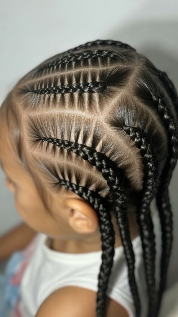 Kids' Intricate Feed-In Knotless Braids