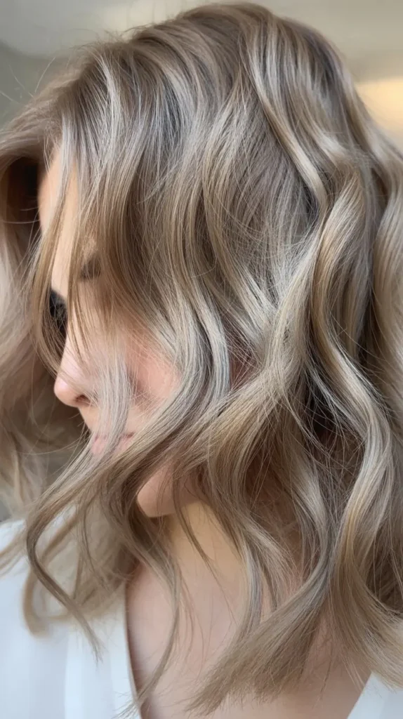 Messy Light Ash Brown Waves