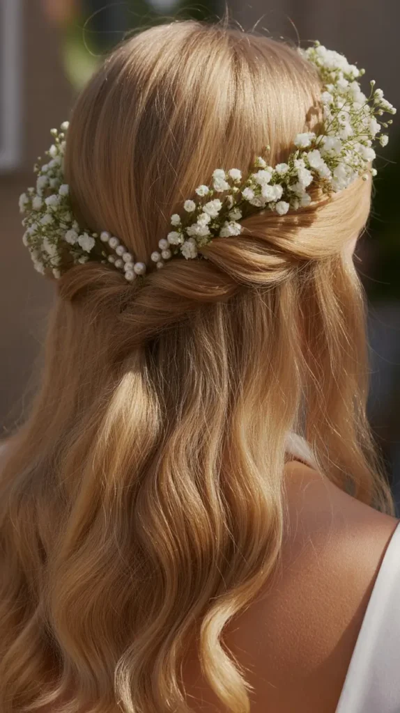 Half-up Half-down Wedding Hairstyles for Straight Hair