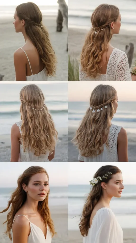 Curly Beach Wedding Hairstyles for Long Hair