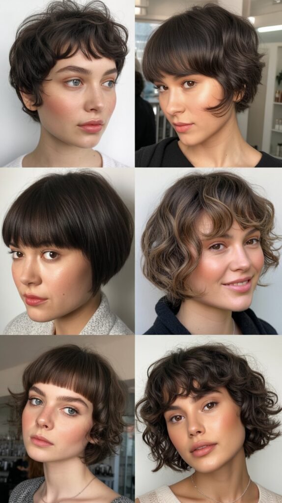 Short Haircuts with Bangs by Hair Pattern