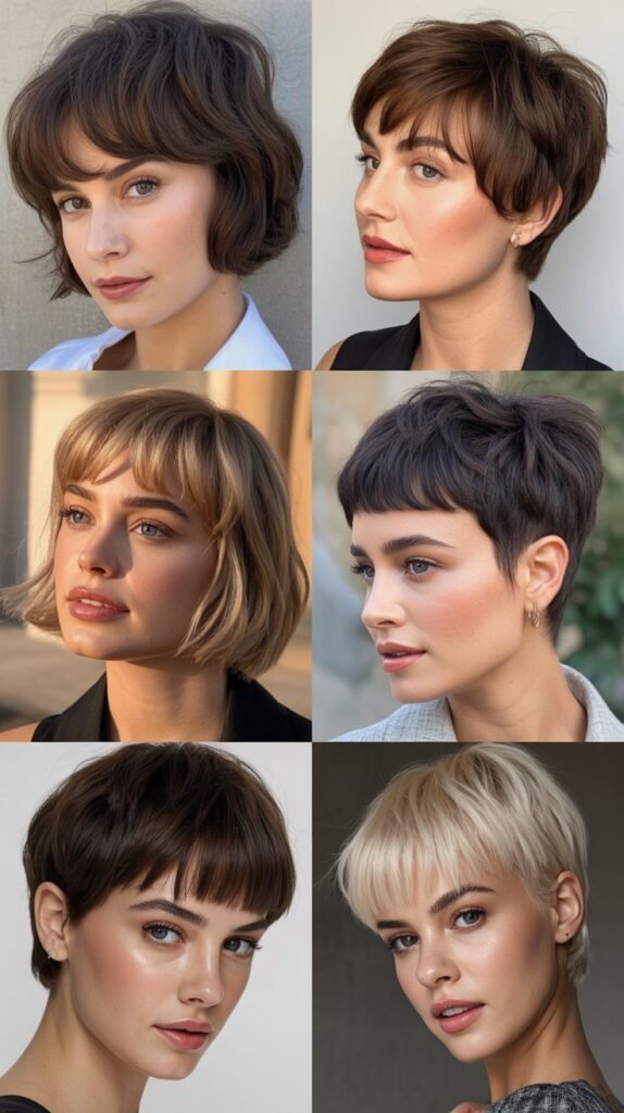 Short Haircuts with Bangs for Round Faces