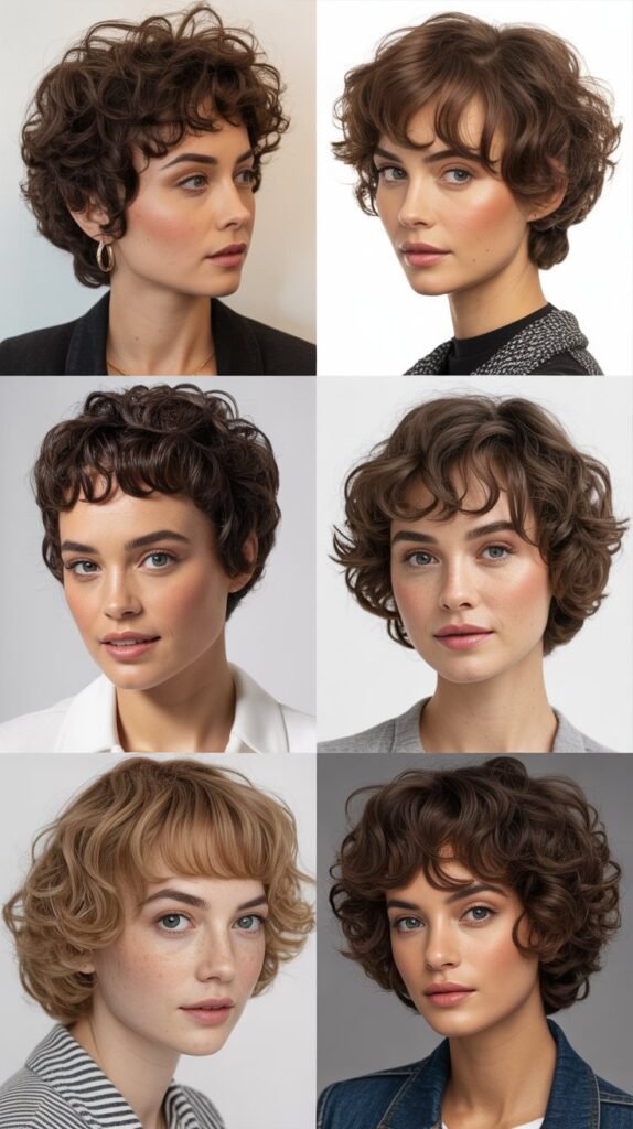 Short Haircuts with Bangs for Curly Hair