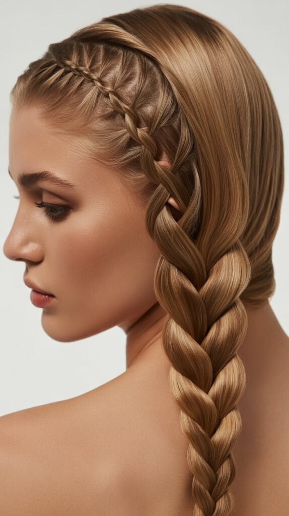 Side-Part Braids for Straight Hair