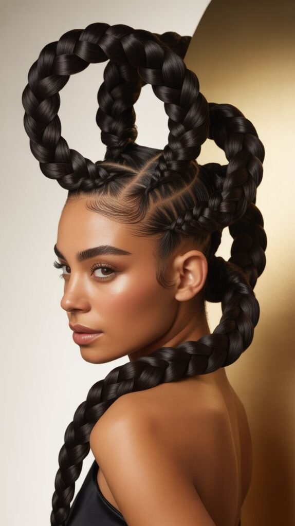 Bold and Beautiful Large Feed-In Knotless Braids for a Show-Stopping Look!