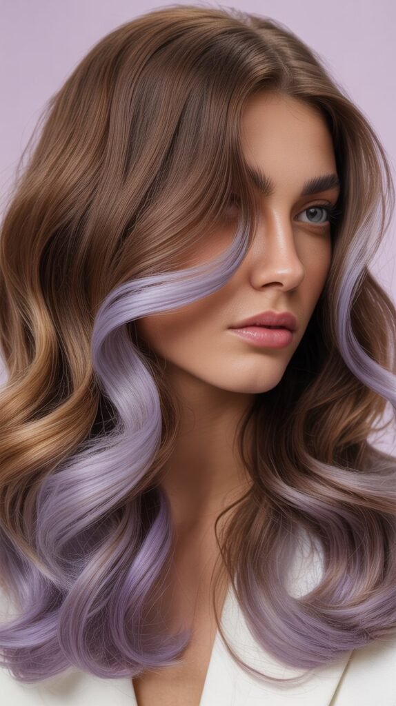 Soft Lavender Hair Color Ideas for Brown Hair