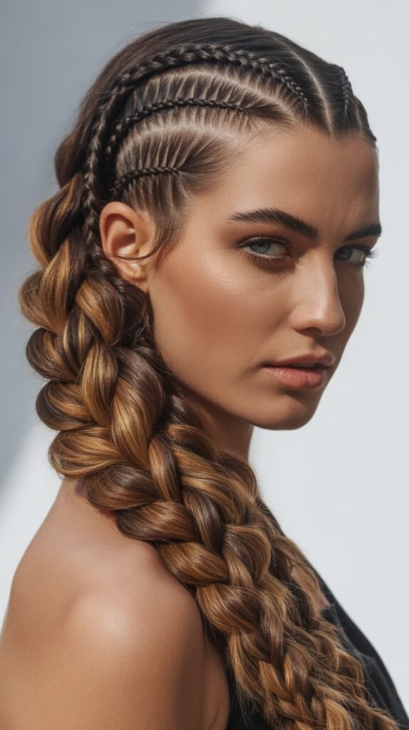 Stylish Side-Part Braids for woman Bold & Confident